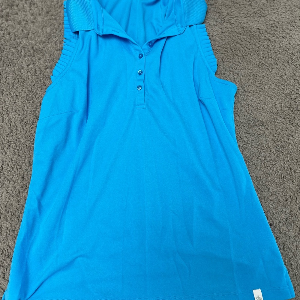 Blue Sleeveless Polo Shirt